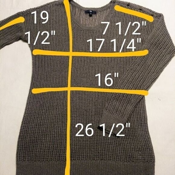 Gap Open Knit Scoop Neck Pullover Tunic Sweater Olive Green Small - Picture 11 of 11